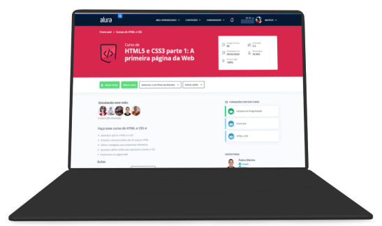 Um notebook exibindo o alura língua